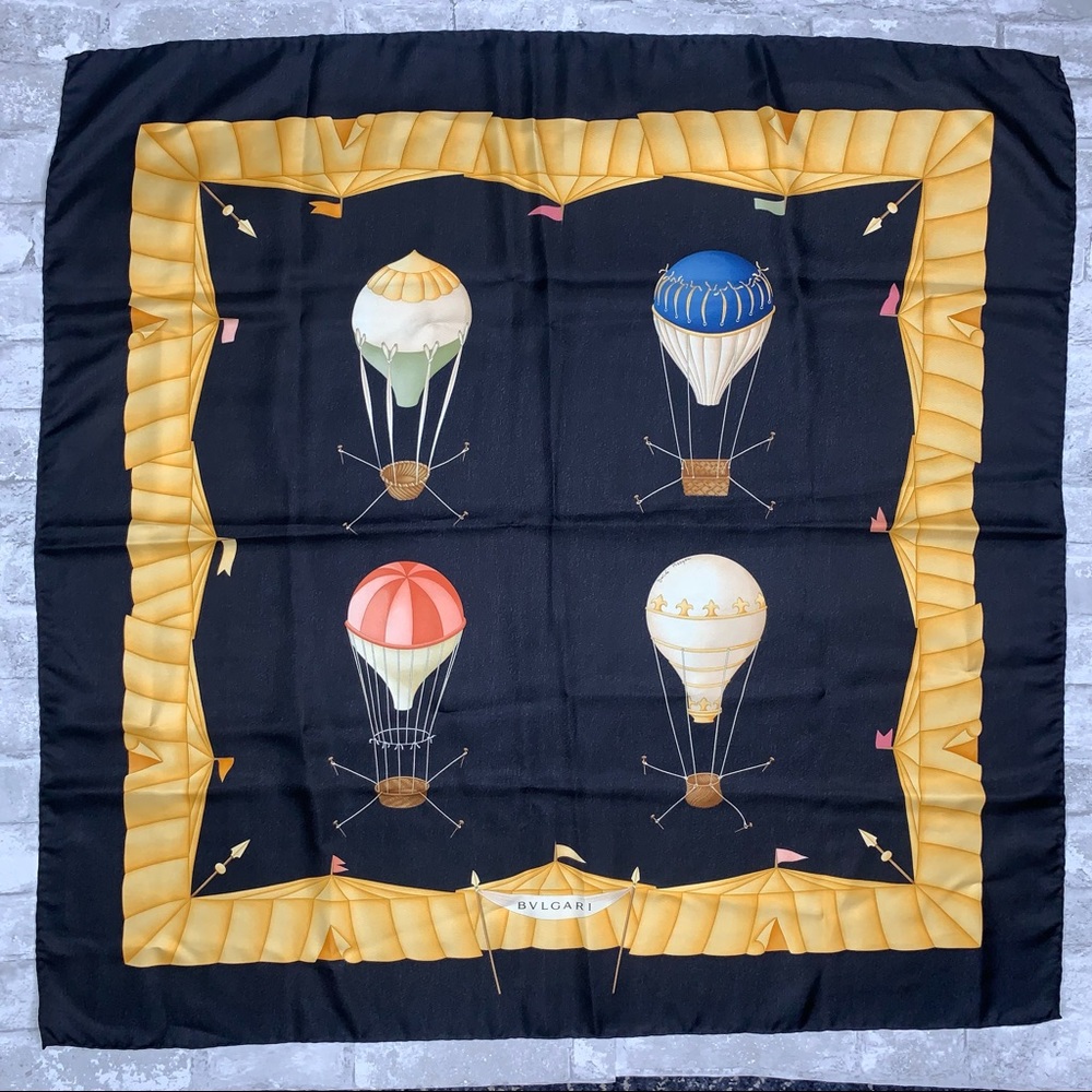 BULGARI hot air balloon 100% Silk scarf